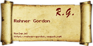 Rehner Gordon névjegykártya